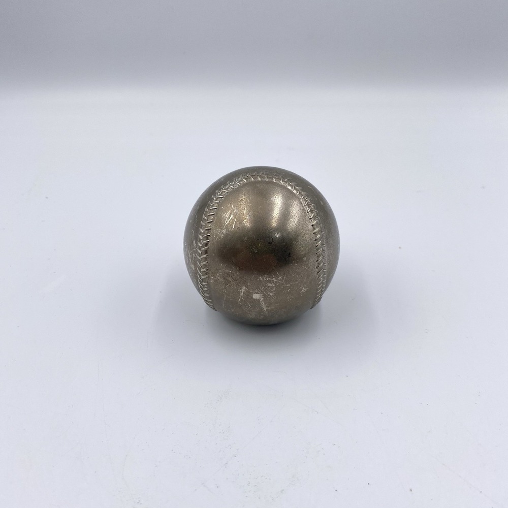Vintage Chrome Plated Figural Baseball Paperweight Made In‎ Japan 2.5" 6.2oz